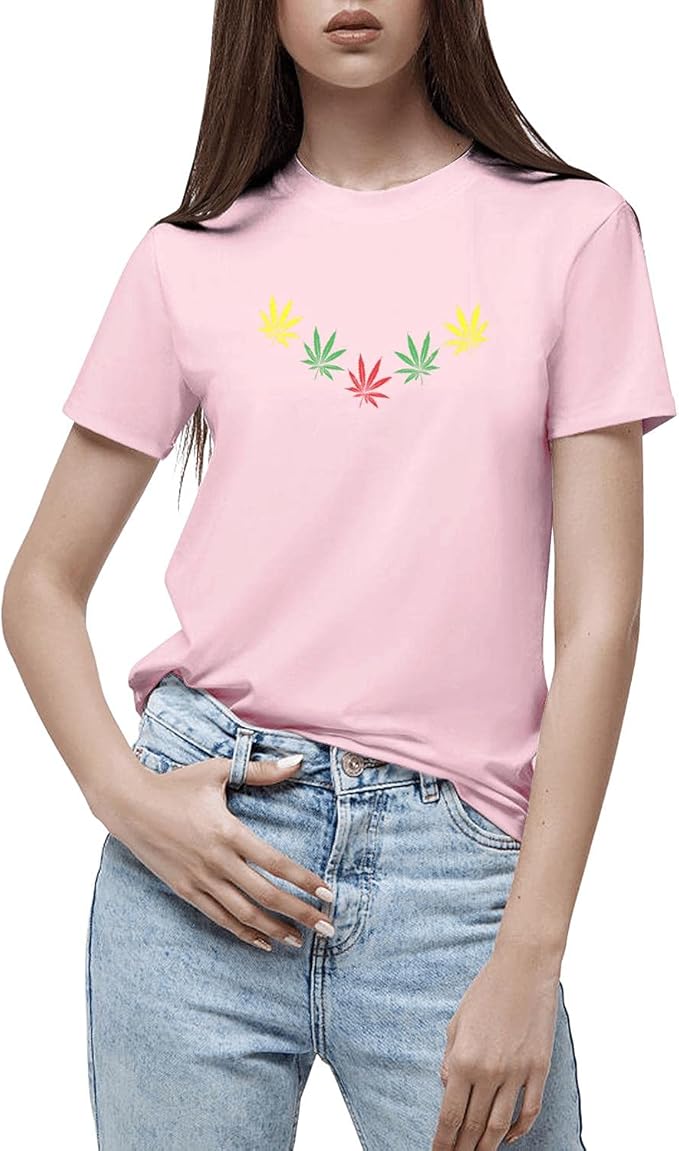 Marijuana Leaf Weed Cannabis T Shirt for Women Street Fashion Shirts Amazon.ca Clothing