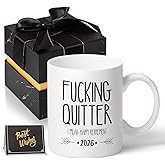 Funny Retirement Gifts for Men Women-Quitter I Mean Happy Retirement Coffee Mugs 2026, Unique Retired Mugs Gift Ideas for Coworkers Office & Family
