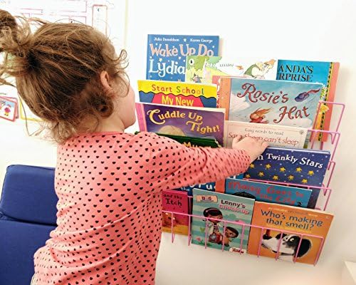 Childrens Wall Bookrack- square PINK