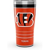 Tervis Traveler NFL Cincinnati Bengals - MVP Triple Insulated Tumbler Travel Cup Keeps Drinks Cold & Hot, 20oz, Stainless Steel