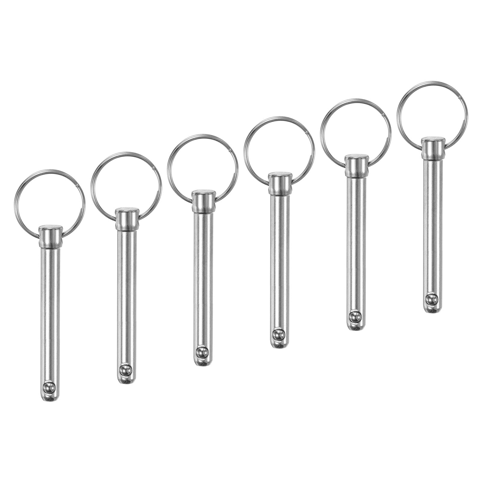M METERXITY 6-Pack Quick Release Pins, 5/16" [8mm] Diameter, 2.01" [51mm] Usage Length Bimini Top Pin for Shipbuilding/Boat/Trailer, 2.36" [60mm] Total Length Carbon Steel Hardware Pins