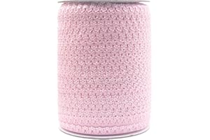 Bristlegrass Picot Loop Elastic Band for Sewing 1/2" 13mm Roll Spool Crown Frilly Lace Stretchy Ribbon for Hair Tie Headband Lingerie Underwear Sewing Trim (D-1/2 Inch x 50 Yards,Rose Pink)