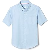 French Toast Boys' Short Sleeve Oxford Dress Shirt (Standard & Husky), Light Blue, 10 Husky