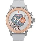 MULCO Luxury Waterproof Watch for Women - Rose Gold Stainless Steel Analog | Large Face Case Quartz Watch with Mother of Pearl Dial, Rose Gold Watch and Silicone Band