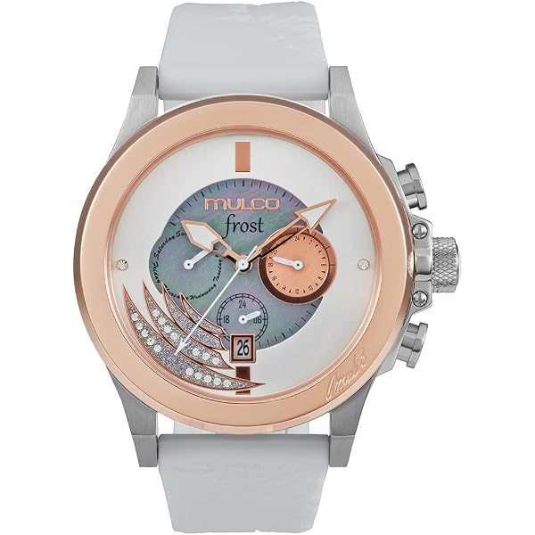 MULCO Women's Silver Stainless Steel Watch | Silicone Strap, Mother Of Pearl Dial With Diamonds - View #4