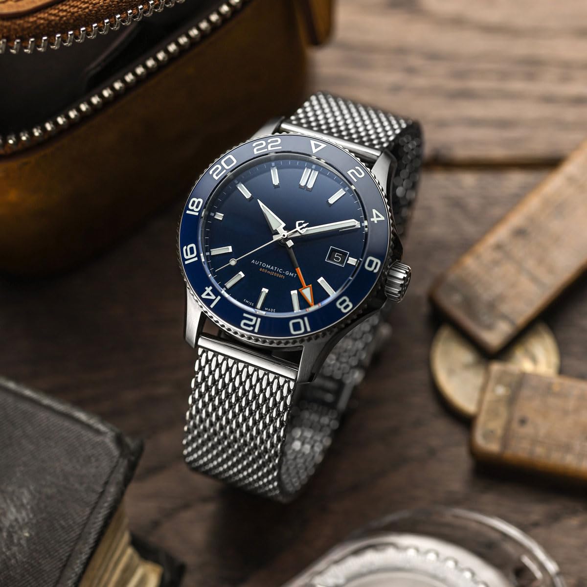 WATCHGECKO Merriott Quick-Release Milanese Mesh Stainless Steel Watch Strap - Polished. Mens Replacement Wristwatch Strap. Easy to Fit Adjustable Strap