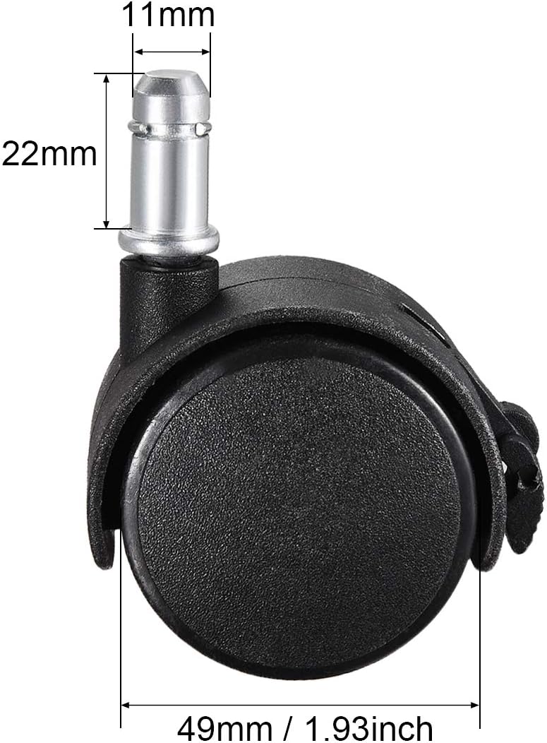 hoobro shoe rack on Sourcing Map 2 Inch Swivel Casters Nylon Twin Wheel Universal 11mmx22mm Stem Caster Black With Brake