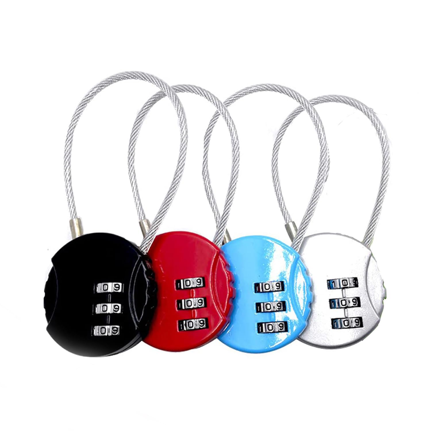 Combination Padlock,4 PCS Suitcase Locks 3 Digit Small Padlock Coded Padlocks Security Combination Lock Keyless Resettable Padlocks for Cabinets Suitcases