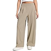 CRZ YOGA 4-Way Stretch Wide Leg Work Pants for Women 29" - Bussiness Casual Trousers with Pockets