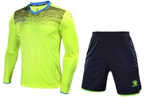KELME Soccer Goalkeeper Jersey Uniform Kit - Mens Padded Football Goalie Shirt, Shorts and Socks - Kids and Adult Sizes