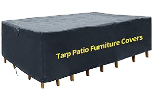 RAIN DEWAY COVERS RAINDEWAY COVERS 48 inch Tarp Patio Furniture Covers 100% Waterproof Table and Chair Set Covers Outdoor Furniture Cover Sectional Sofa Set