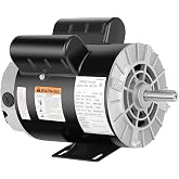 Kunray 3.7HP Air Compressor Motor, 3450RPM Electric Motor, 230V 17.2 Amps Single Phase Motor, 5/8" Keyed Shaft 56 Frame, 1.88" Shaft Length, CCW/CW Rotation