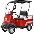HAOWEIH Electric Golf Cart 4 Wheel Mobility Scooter for Seniors with Storage Box, Farm Load Truck for Seniors and Adults Comes, Courtesy Car (Color : Red, Size : LITHIUM-800W+60V30AH)