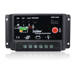 Sunix® Regulador de Carga, 30A 12V-24V Controlador de Carga de Inteligente PWM Panel Solar, Protección contra Sobrecarga, Compensación Automática de Temperatura