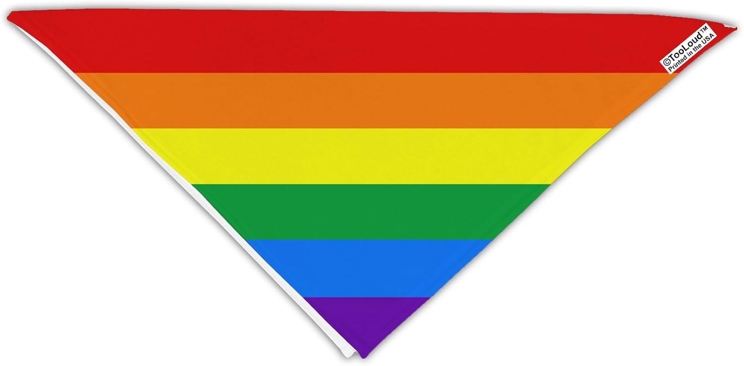 TooLoud Rainbow Horizontal Gay Pride Flag Adult 19" Square Bandana All Over Print