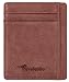 Travelambo RFID Front Pocket Wallet Minimalist Wallet Slim Wallet Genuine Leather (oil wax brown)