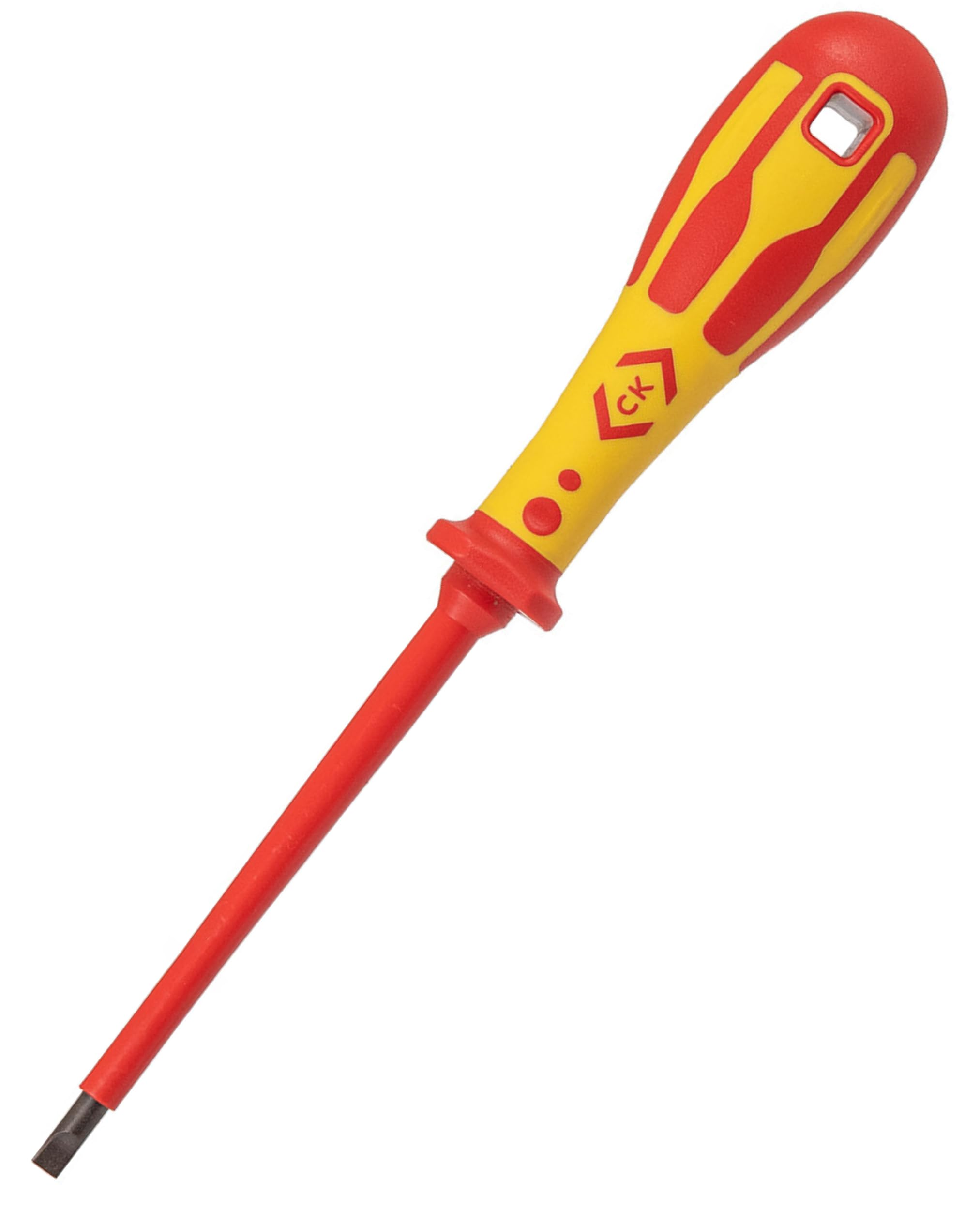 C.K Dextro VDE Slotted Screwdriver 5.5mm x 100mm, Electricians Insulated Flat Head Screwdrivers, 10,000v Test, Gripping Precision Tip, Electrical Terminal Flathead Screw Driver, Hand Tools T49144-055 — image 1