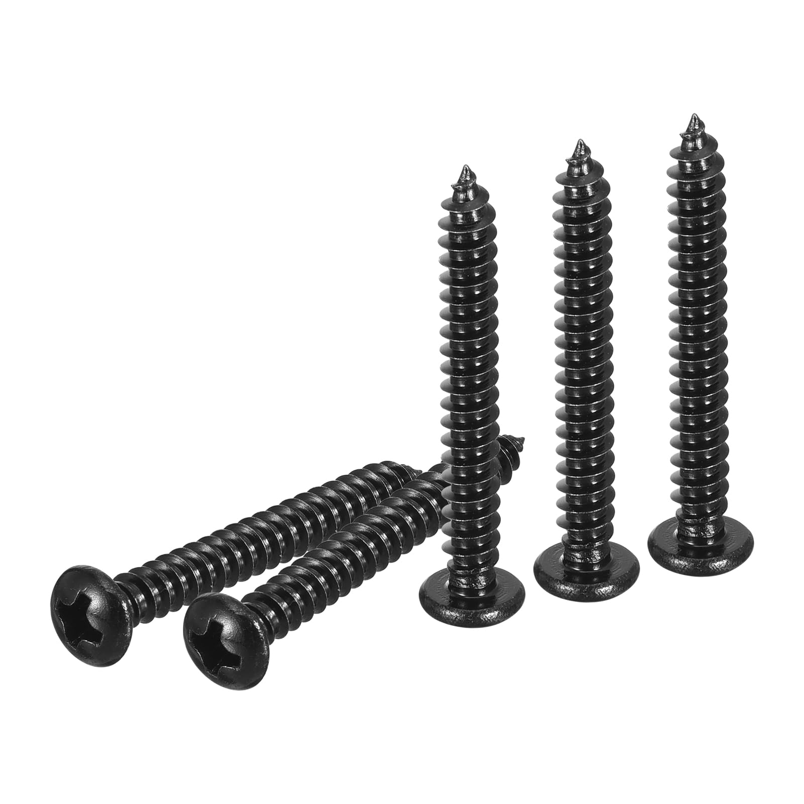 DTGN #8x1-1/4" Phillips Pan Head Self-tapping Screw - 25Pack - Bright Finish 304 Stainless Steel Sheet Metal Screws Wood Screws