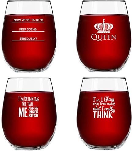 Funny Two-Sided Wine Glass  17 Oz Stemless  Good Day / Bad Day / Don't  Even Ask  PA Physician Assistant Gift Cpa Gift