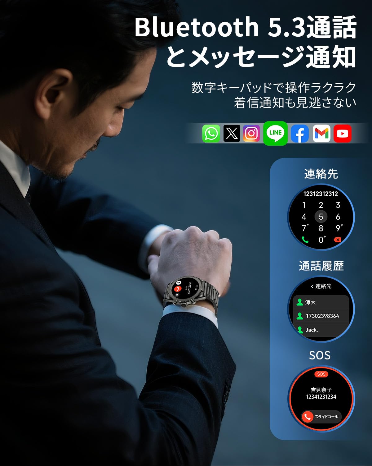 Fossil R1 Smart Watch, Bluetooth Calling Function, Upgrade Chip, 1.32-inch AMOLED Sapphire Glass Screen, Continuous Display, Smartphone GPS, 14 Days of Continuous Use, 4 PD Sensor, Motion Detector