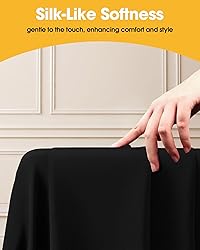 Niuara Black Fabric Rectangle Table Cloth - 6