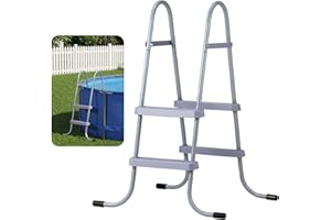 VEVOR Above Ground Pool Ladder, 2-Step Steel A-Frame Swimming Pool Stairs for 33 in High Wall, 300 lbs Capacity Entry/Exit St