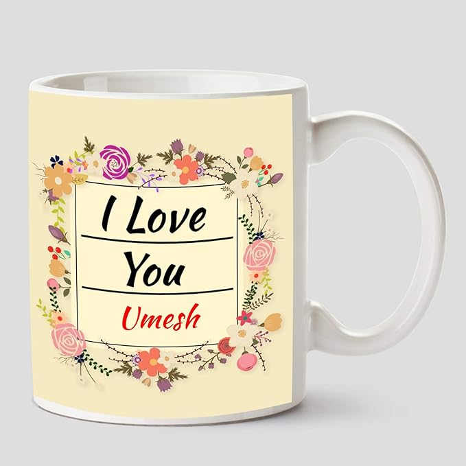 Buy Huppme I Love You Umesh Name Ceramic White Coffee Mug 330 Ml