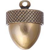 CHGCRAFT Acorn Locket Charm Brass Acorn Box Jewelry Pendants Peru Autumn Acorn Charm with Screw cover Secret Canister Pendant for DIY Gift Jewelry Making Car Pendant Decorations