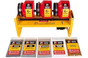 MJR Tumblers Commercial Duty Triple 6lb Barrel (18lb) Rock Tumbler. Capable of Running 19 Barrel Sizes & Combinations. Extreme Quality & Durability. A USA Disabled & Veteran Owned Company w Free Grit