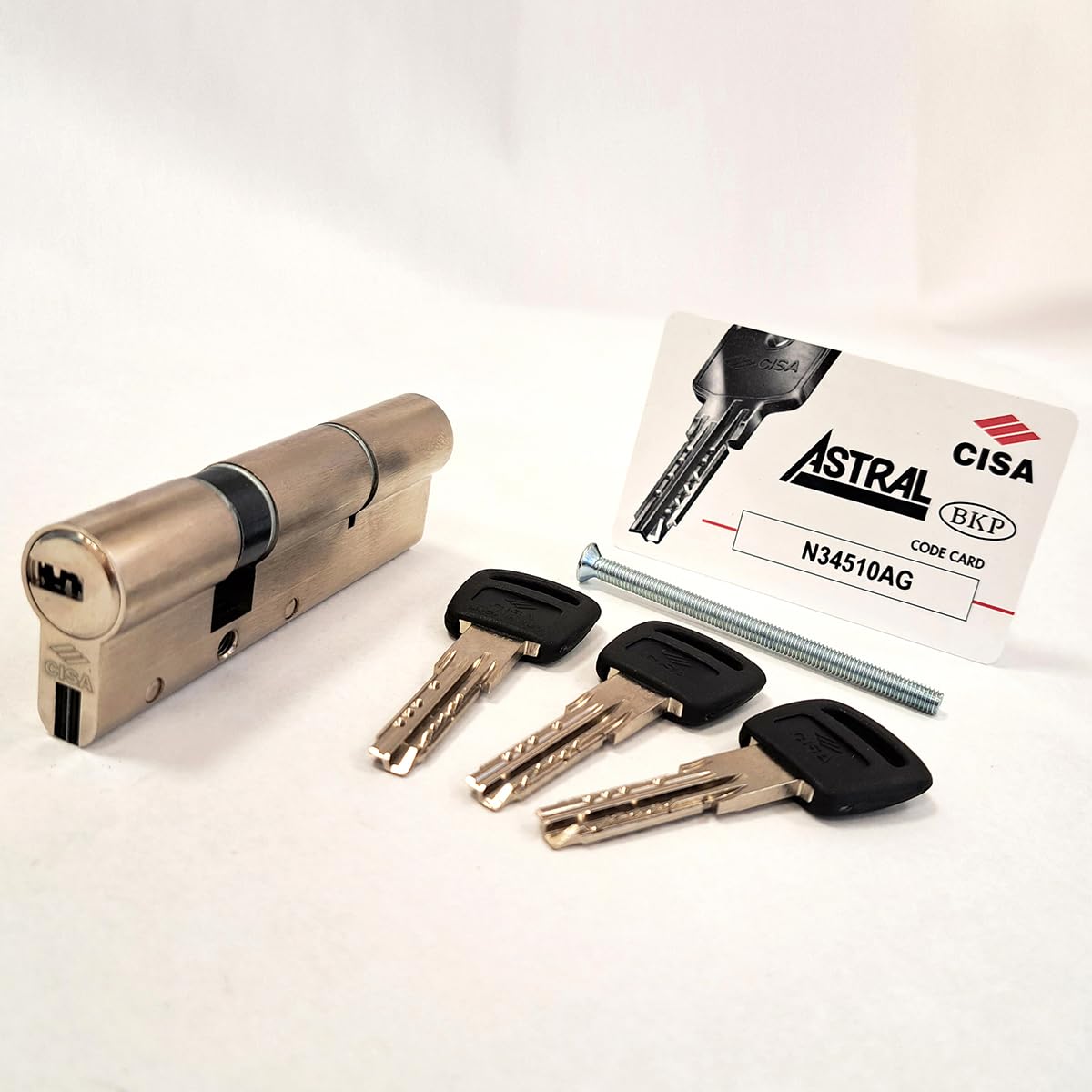 CISA 0A3S1 European Astral S Cylinder, Nickel-Plated Brass