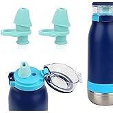 XIHIRCD 2pcs Bite Valve Replacement for Ello Emma, Silicone Water Bottle Cap Lid Spout Silicone Mouthpiece Replacement Water Bottle Mouth Piece Parts Accessories Compatible with Ello Emma 14oz(Blue)