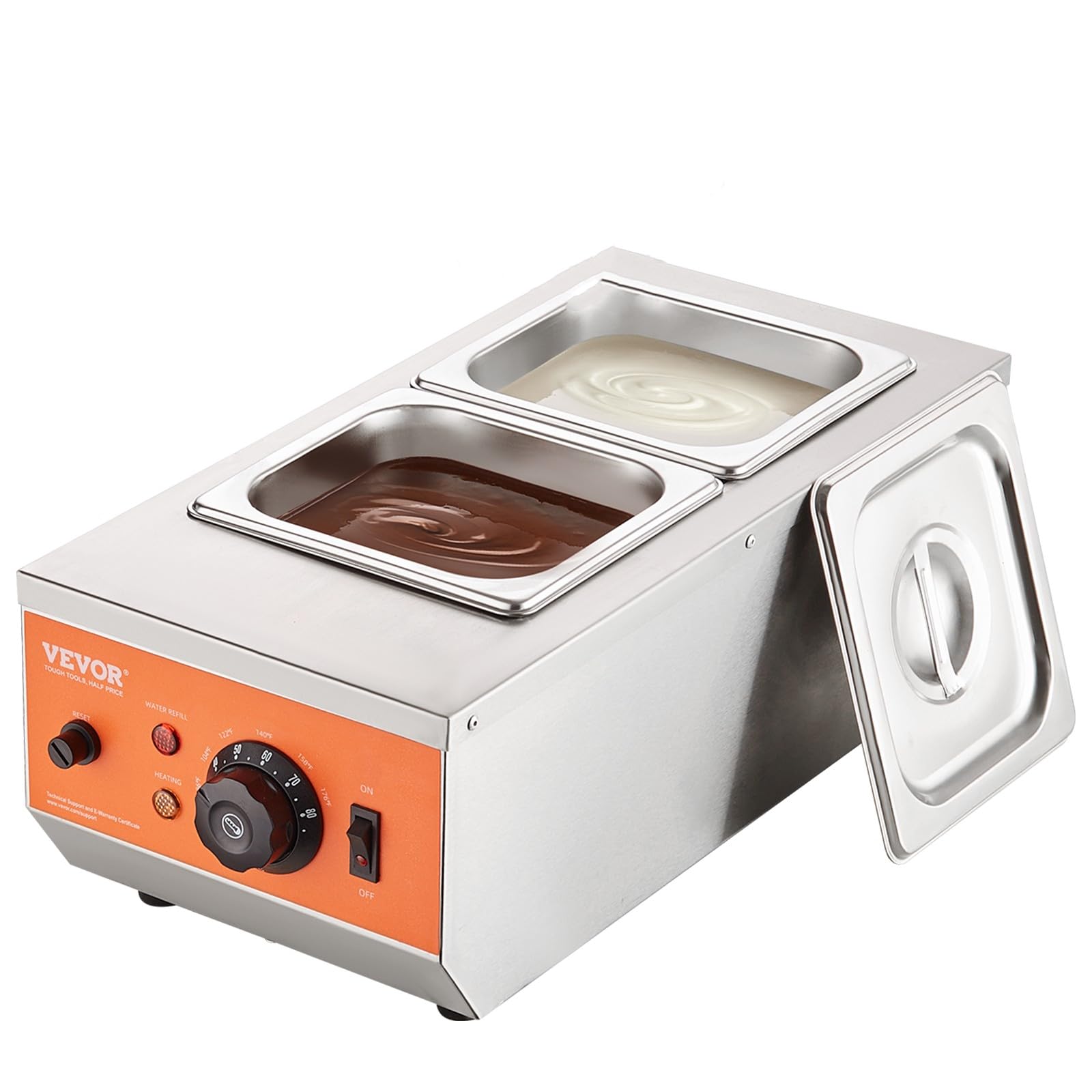 Photo 1 of VEVOR Chocolate Tempering Machine, 9 Lbs 2 Tanks Chocolate Melting Pot with TEMP Control 86~185?, 800W Stainless Steel Electric Commercial Food Warmer For Chocolate/Milk/Cream Melting and Heating