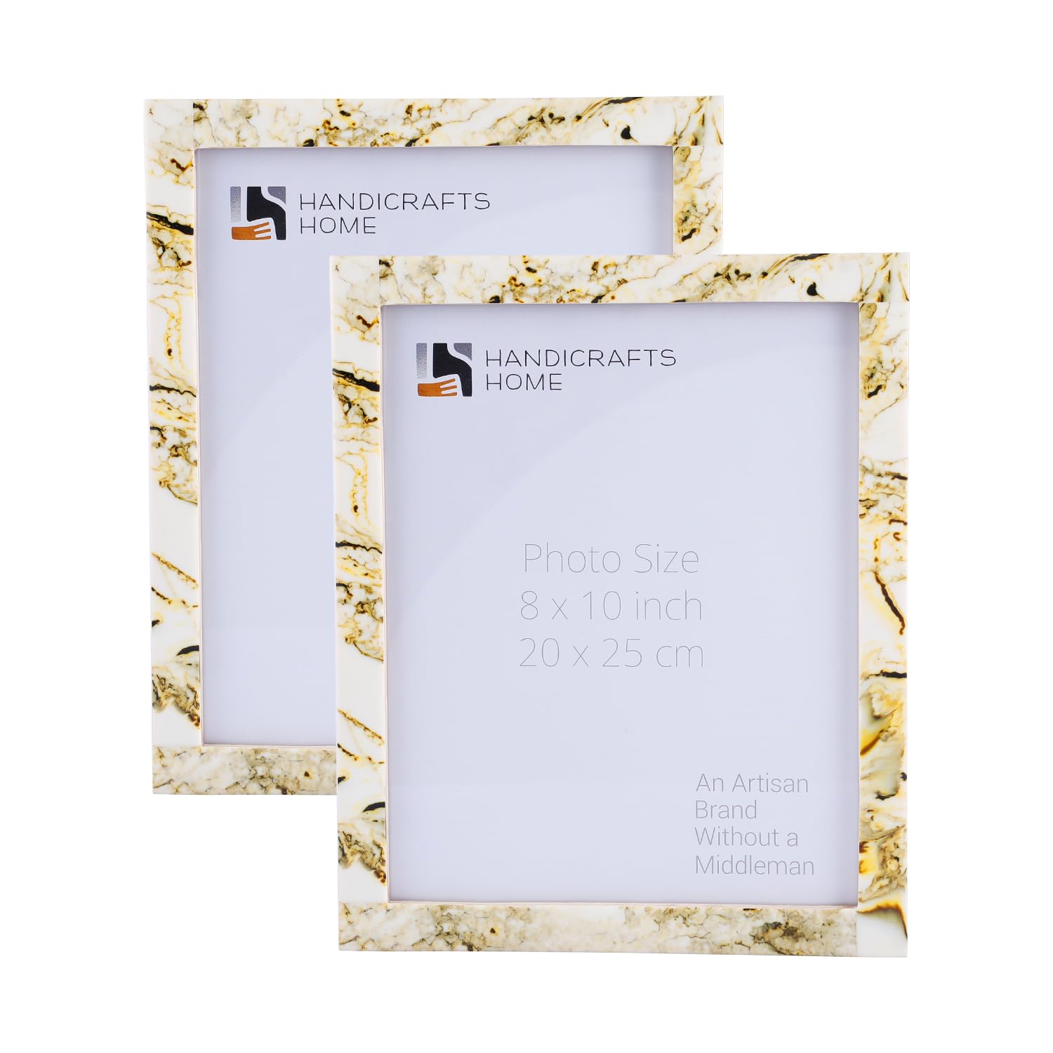 Handicrafts Home Handmade Picture Frames 8x10 Pack of 2, Marble Collection Handcrafted Photo Frames, Perfect for Wall & Tabletop Display, Ideal Home Christmas Decor, New Year Gift