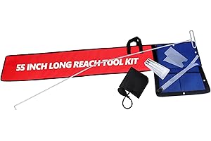 Vitonsbay 5th Wheel Pin Puller, 55 Inch Solid Steel Rod, 55 Inch Long Reach Tool - J-Hook,One Piece Design