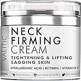 VALITIC Neck Cream for Tightening and Firming - Hyaluronic Acid, Retinol, and Vitamin C - Anti Aging Tightening & Lifting Sagging Skin Day and Night Cream
