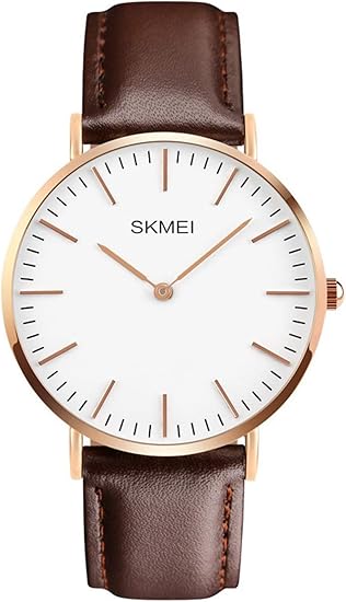 Amazon メンズ クラシック ドレス 細い文字盤 腕時計 カジュアル クラシック クォーツ ビジネス アナログウォッチ 40mm ブラウン メンズ腕時計 腕時計 通販