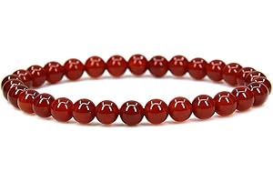 ANGELSTONES Handmade Gem Semi Precious Gemstone 6mm Round Beads Stretch Bracelet 7" Unisex