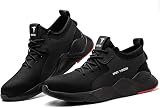 Black Safety Mens Safety Trainers Steel Toe Cap Work Boots UK 8 Breathable view 3