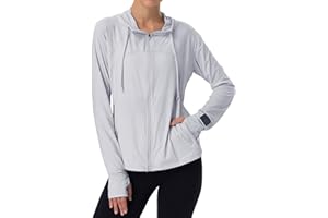 MAISON MISFITS 15 Womens Sun Protection Hoodie SPF Jacket Lightweight Full Zip Up Summer UV UPF 50+ with Pockets Thumb Hole