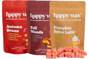 Happy Wax Fall & Winter Scented Natural Soy Wax Melts – Scented Wax Melts Infused with Essential Oils, Non Toxic Wax Bears fo