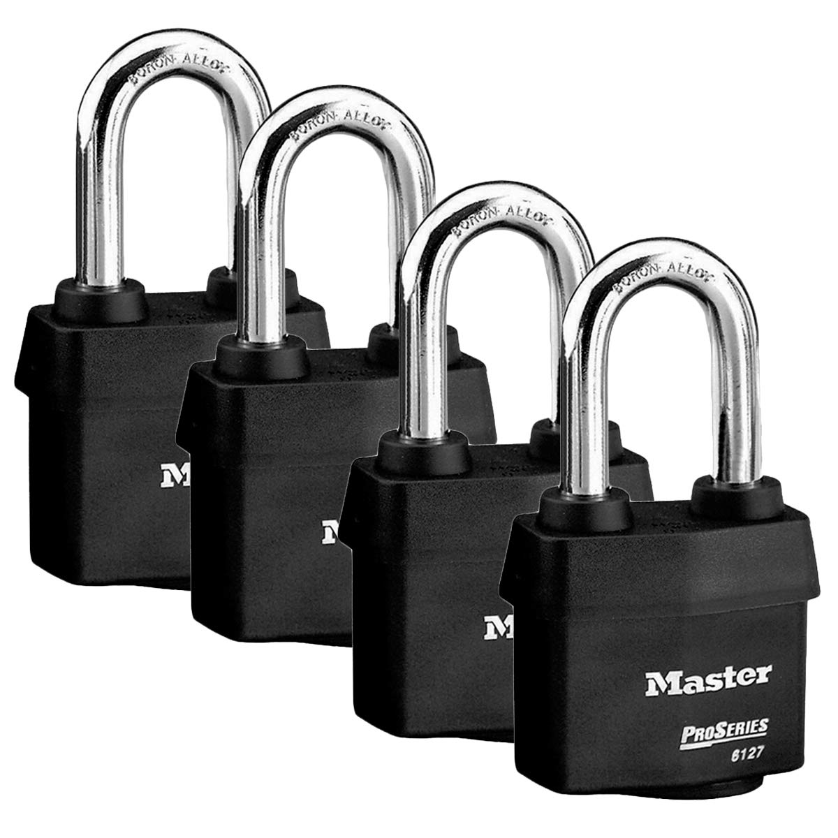 Master Lock - Four (4) High Security Pro Series Padlocks 6127NKALH-4 w/BumpStop Technology