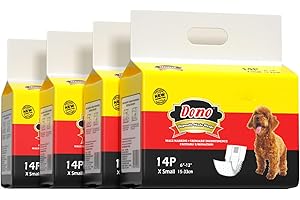 Disposable Male Wraps Dog Diapers - Dono Super Absorbent Soft Diapers for Male Dogs,with Wetness Indicator,56pcs,XS (6"-13")