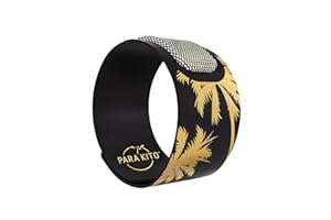 PARA'KITO Mosquito Insect & Bug Repellent Wristband - Waterproof, Outdoor Pest Repeller Bracelet w/Natural Essential Oils - Gold Edition Party Wristbands