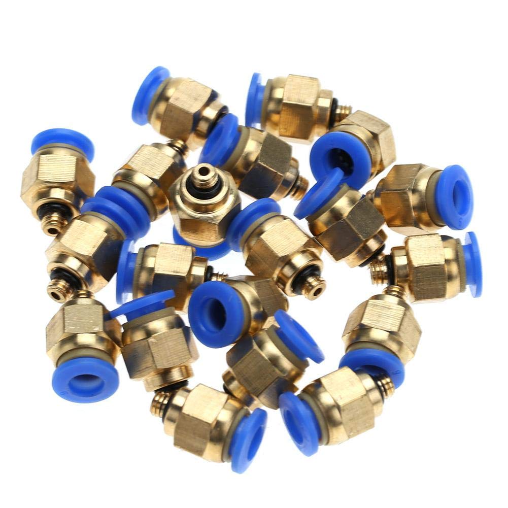 4mm Air Pipe Pneumatic Quick Fittings Male Thread Straight Push Connector for Quick Connection(PC4-M5 20pcs), Universal Fitting