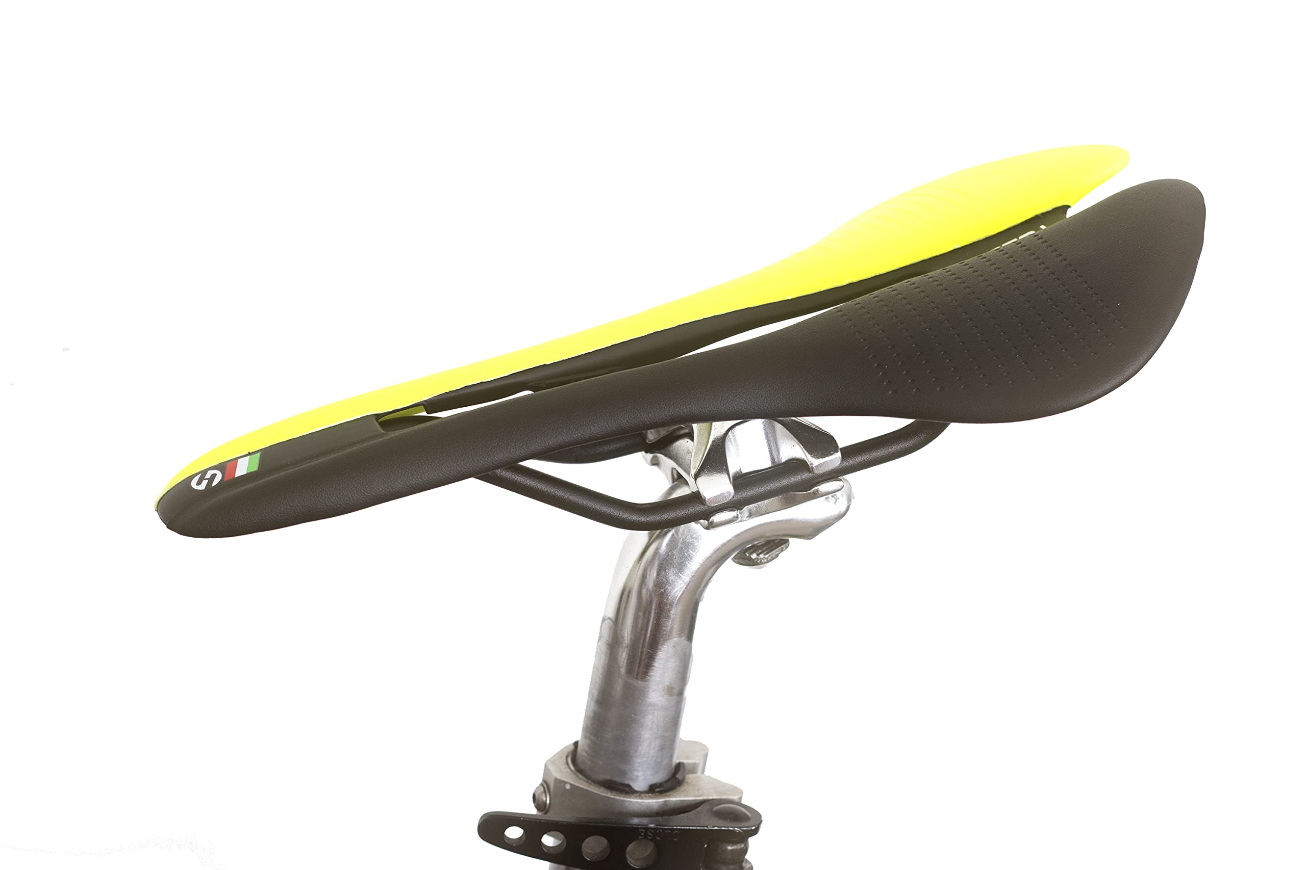 Lightweight Saddle compatible with BROMPTON folding bike (145 grams less than the standard Brompton saddle) BLACK YELLOW