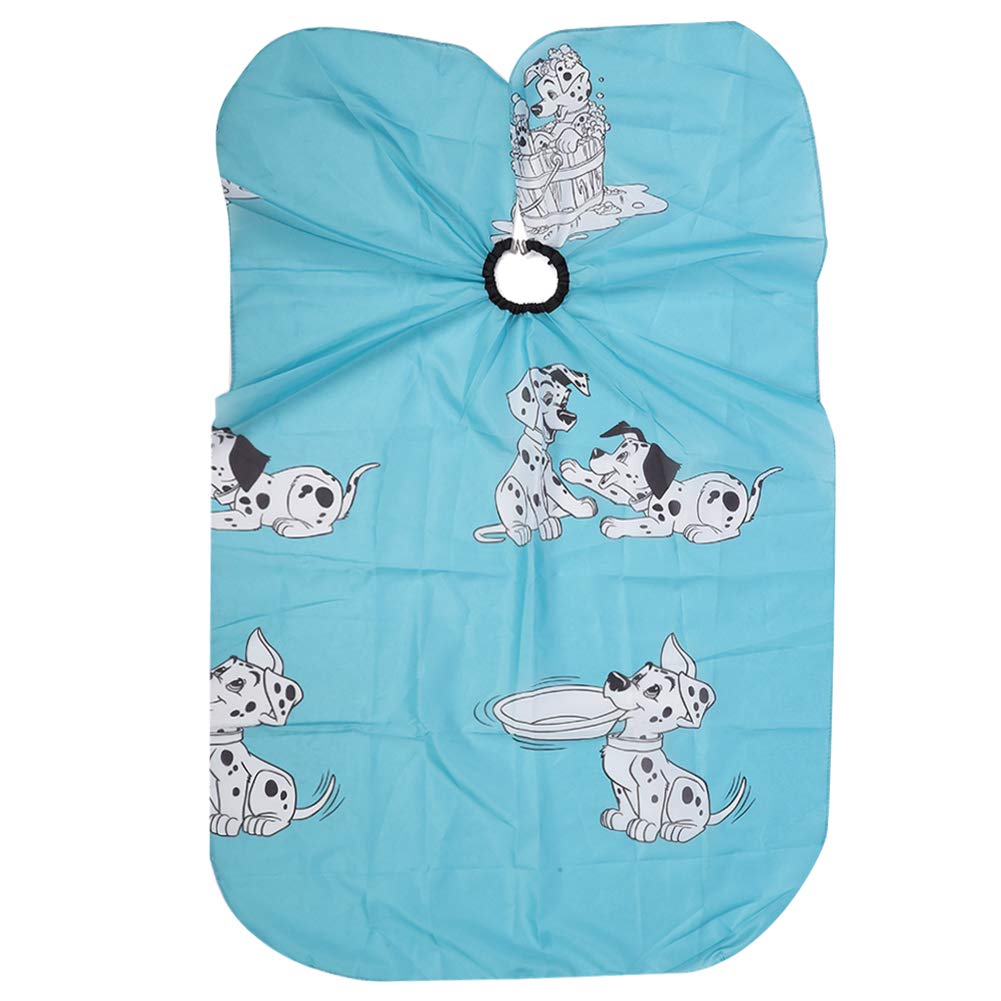 Children Hair Cutting Cape, Cartoon Hairdressing Apron, Professional Hair Cutting Dyeing Apron, Adjustable Gown Cape Blue 110 x 80cm, for Home and Salon Haircut Styling