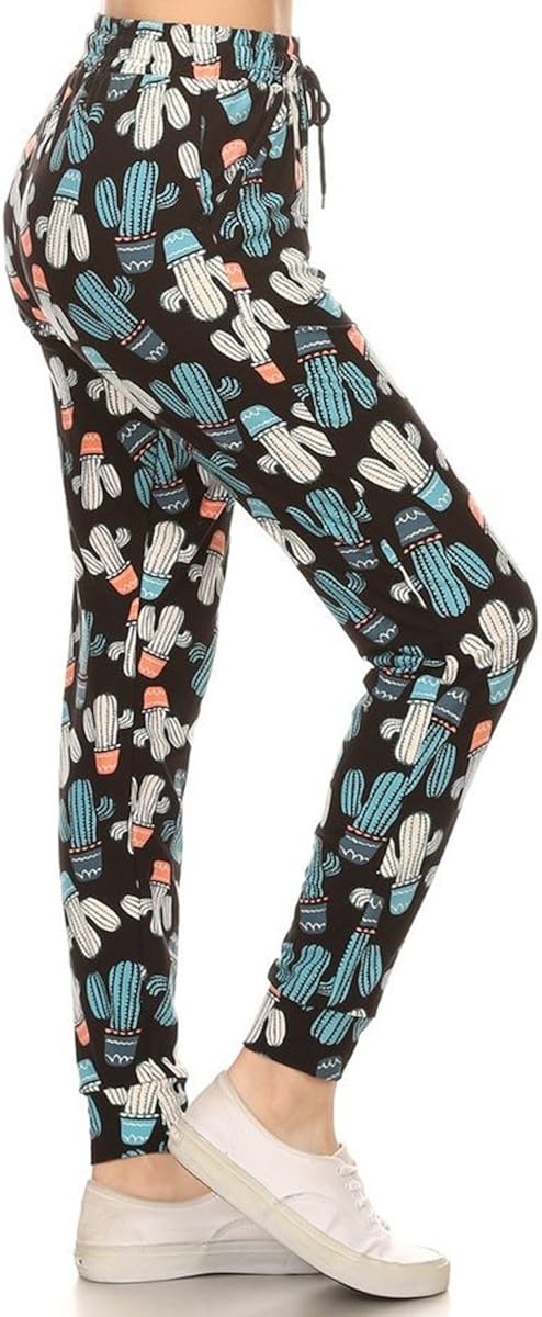 Leggings Depot Premium Women's Joggers Popular Printed High Waist Track Yoga Full Pants (S-XL) BAT4 at  Women’s Clothing store