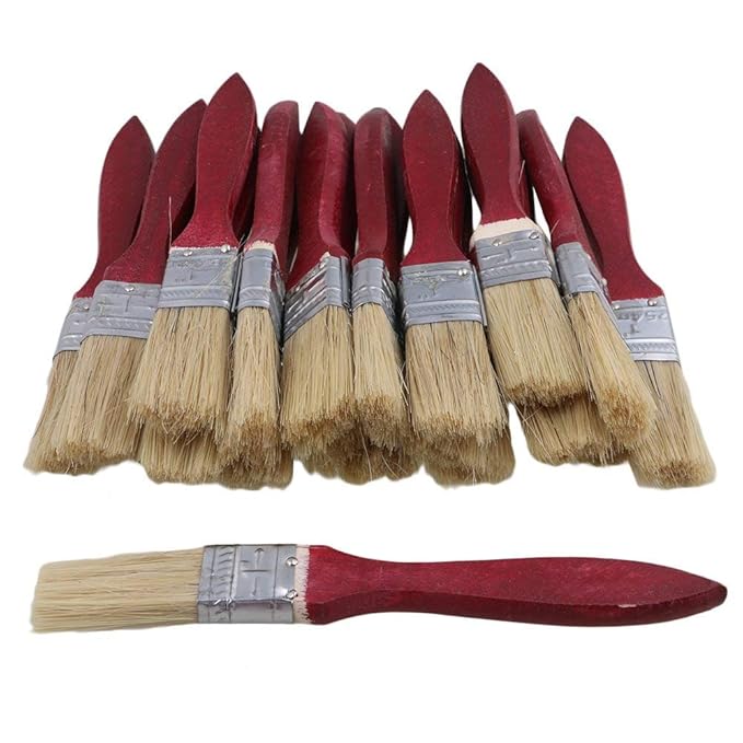 20pcs Low Cost Paint Brushes or Chip Brush with Red Wooden Handle,1