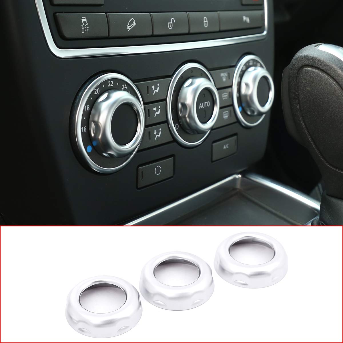 3pcs ABS Chrome Volume and Air Conditioning Knobs Trim For LR Freelander 2 2006-2012 Car Accessories