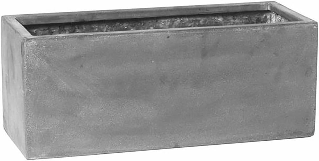 Rectangular Grey Fiberglass Planter Box Balcony Flower